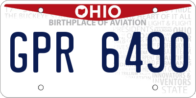 OH license plate GPR6490