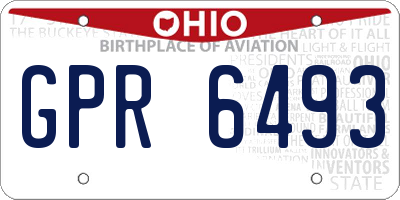 OH license plate GPR6493