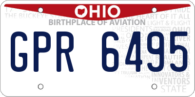 OH license plate GPR6495