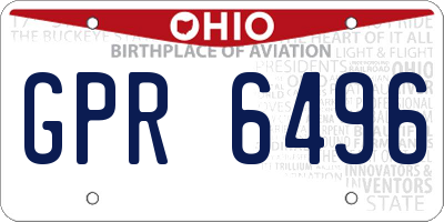 OH license plate GPR6496
