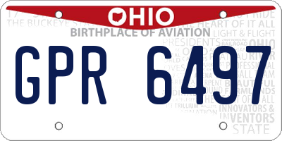 OH license plate GPR6497