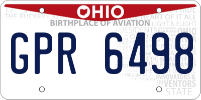 OH license plate GPR6498
