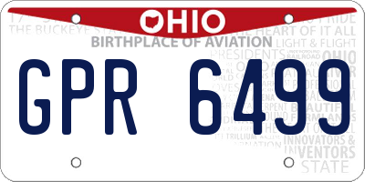 OH license plate GPR6499