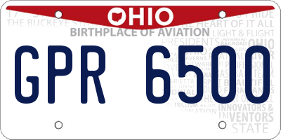 OH license plate GPR6500
