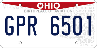 OH license plate GPR6501