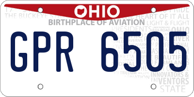 OH license plate GPR6505
