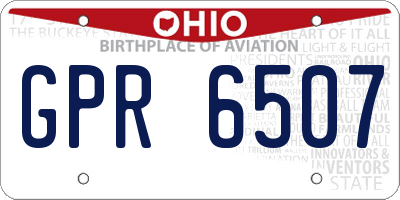 OH license plate GPR6507