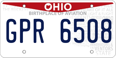 OH license plate GPR6508