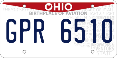 OH license plate GPR6510