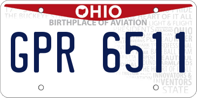 OH license plate GPR6511