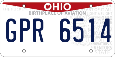 OH license plate GPR6514