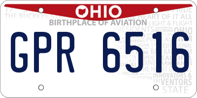 OH license plate GPR6516