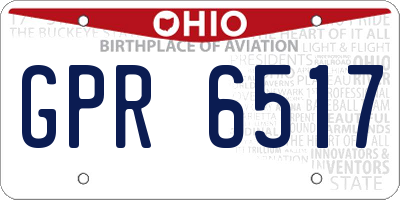 OH license plate GPR6517