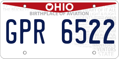 OH license plate GPR6522