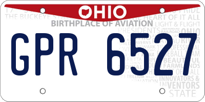 OH license plate GPR6527