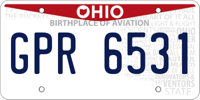 OH license plate GPR6531