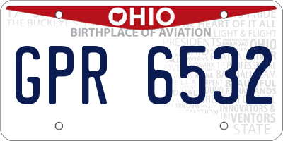 OH license plate GPR6532
