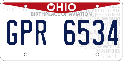 OH license plate GPR6534