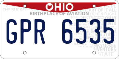 OH license plate GPR6535