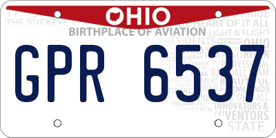 OH license plate GPR6537