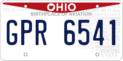 OH license plate GPR6541