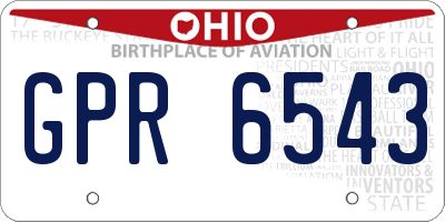 OH license plate GPR6543