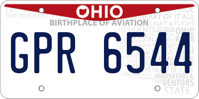 OH license plate GPR6544