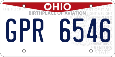 OH license plate GPR6546