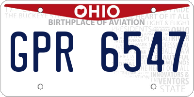 OH license plate GPR6547