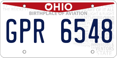 OH license plate GPR6548