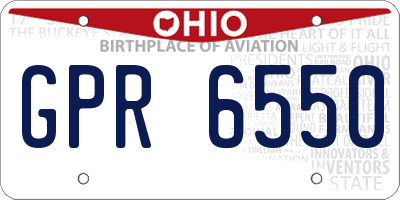 OH license plate GPR6550