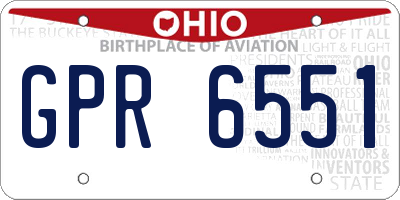 OH license plate GPR6551