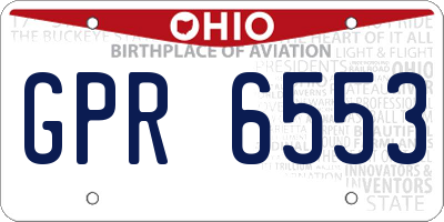 OH license plate GPR6553