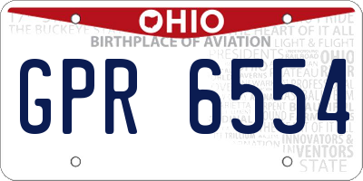 OH license plate GPR6554