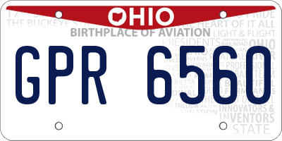 OH license plate GPR6560