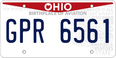 OH license plate GPR6561