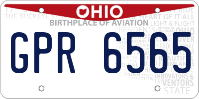 OH license plate GPR6565