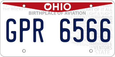 OH license plate GPR6566