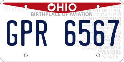 OH license plate GPR6567