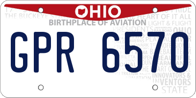OH license plate GPR6570
