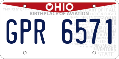 OH license plate GPR6571
