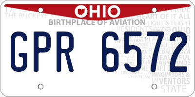OH license plate GPR6572