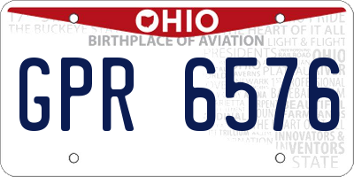 OH license plate GPR6576