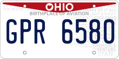 OH license plate GPR6580