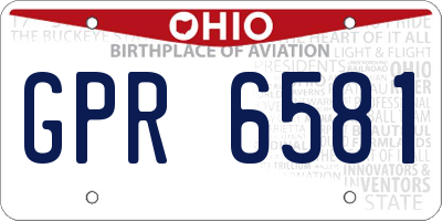 OH license plate GPR6581