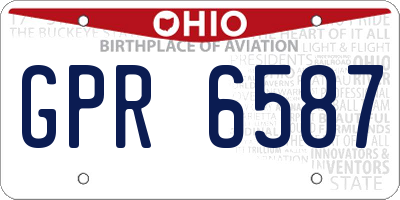 OH license plate GPR6587