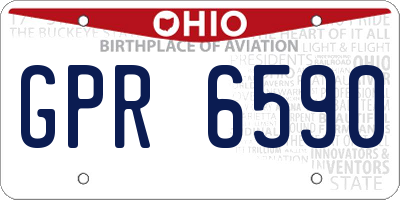 OH license plate GPR6590