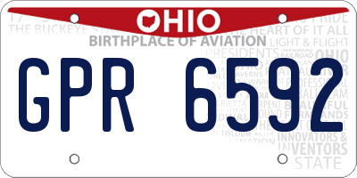 OH license plate GPR6592