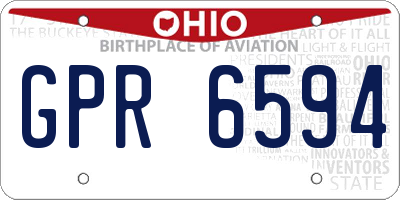 OH license plate GPR6594