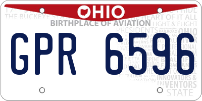 OH license plate GPR6596
